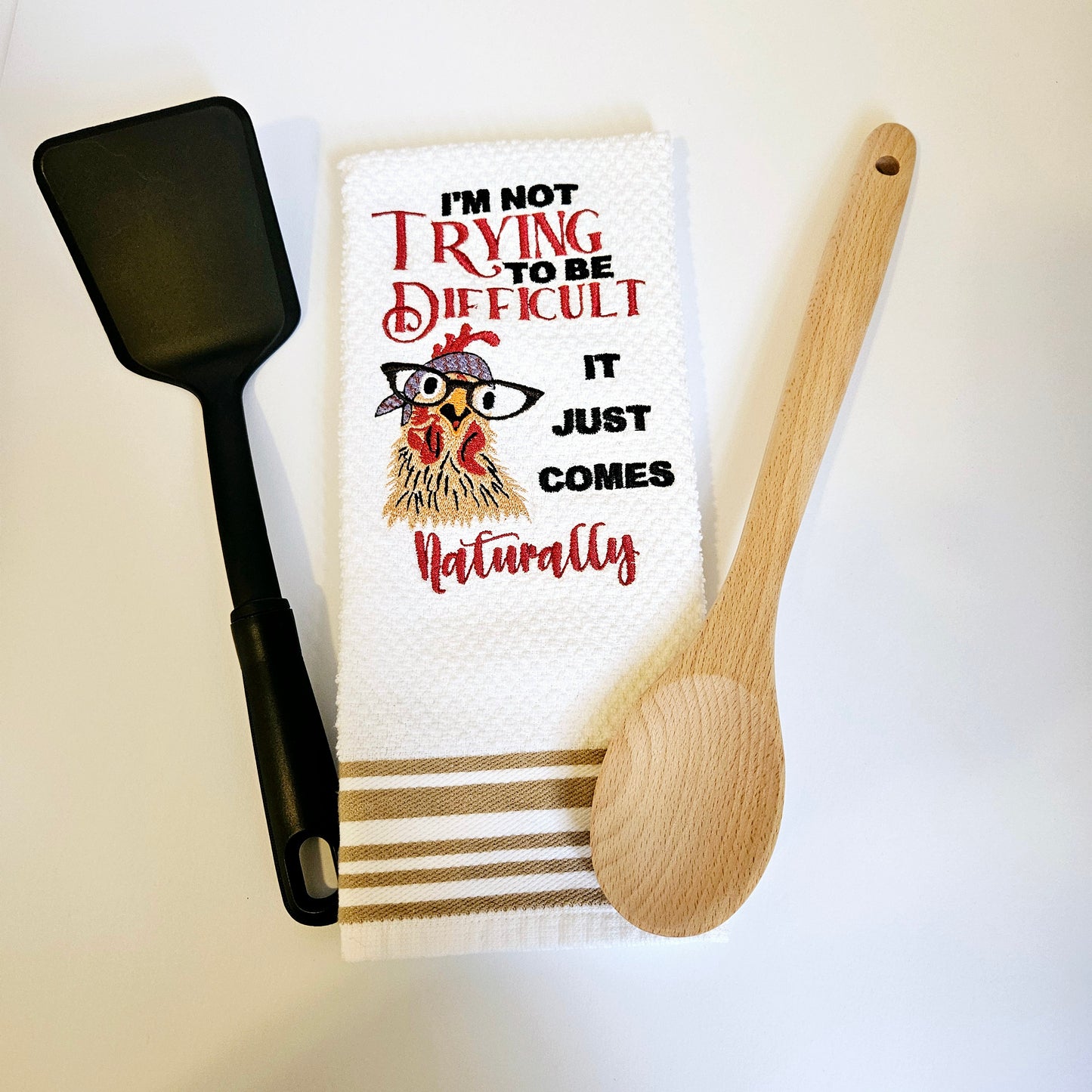 Embroidered Kitchen Towel Humor Chicken Towel Thank You Gift Home Décor Cloth Custom Tea Towel Chicken Kitchen Towels