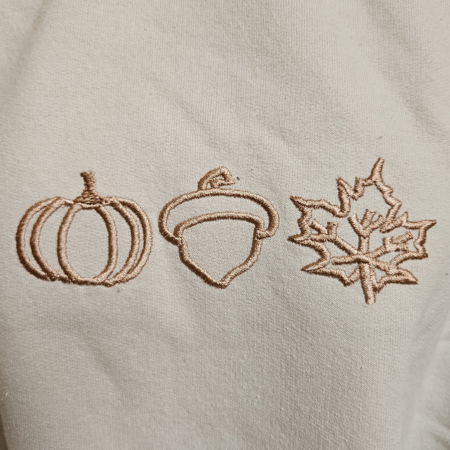 Embroidered Fall Sweatshirt Pumkin Acorn Leaf Womens Sweater Gift Comfy Pullover Unisex Hoodie Embroidered Custom Crewneck for Mom