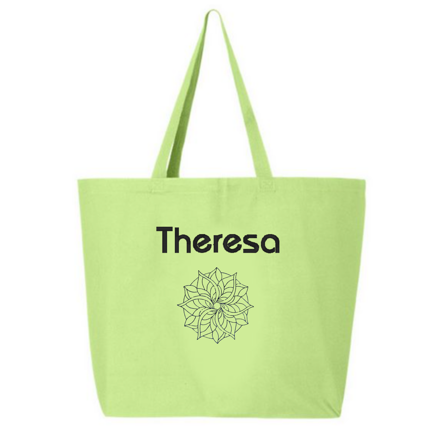 Personalized Embroidered Canvas Book Bag Reusable Grocery Sack Custom Shopping Bag Canvas Tote Mother's Day Gift Present for Book Lover