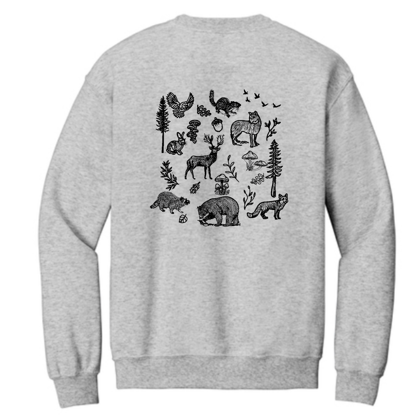 Forest Wildlife Embroidered Sweatshirt