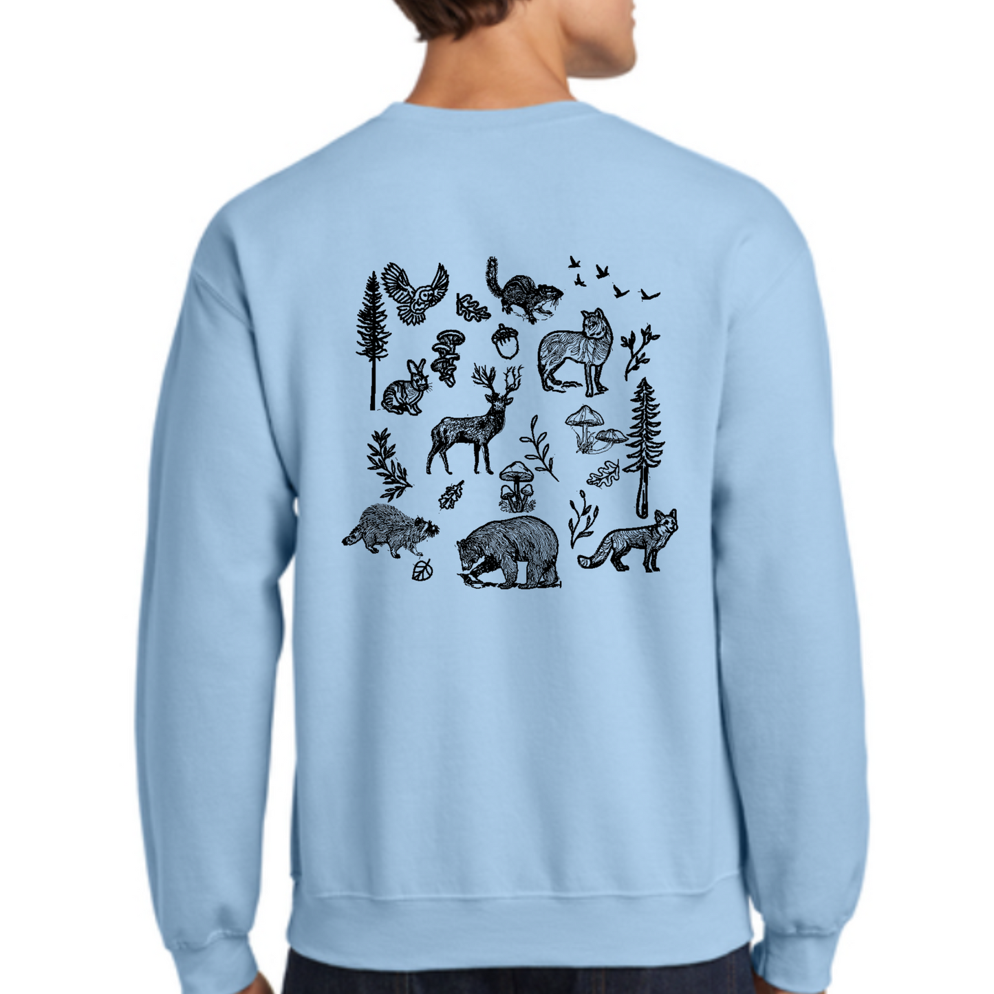 Forest Wildlife Embroidered Sweatshirt