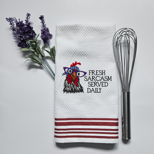 Embroidered Kitchen Towel Humor Chicken Towel Thank You Gift Home Décor Cloth Custom Tea Towel Chicken Kitchen Towels