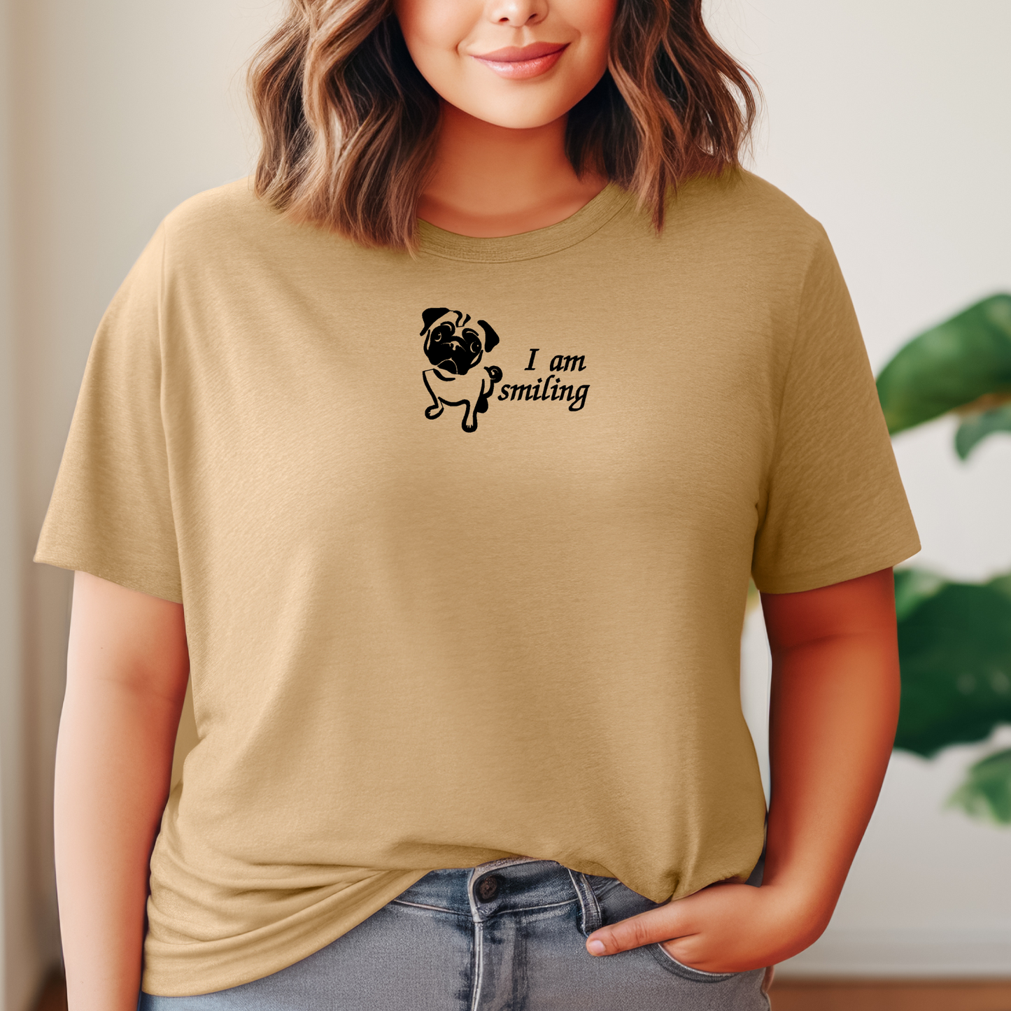 Embroidered T-shirt I am Smiling Womens Tee Shirt Gift Unisex Comfy Pullover Shirt Teen Present Embroidered Custom Crewneck T-shirt
