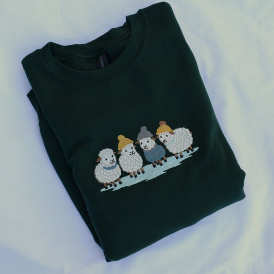 Cute Sheep Embroidered Sweatshirt | Cozy Farm Animal Hoodie or Crewneck | Gildan | Made to Order | 11 Colors Available
