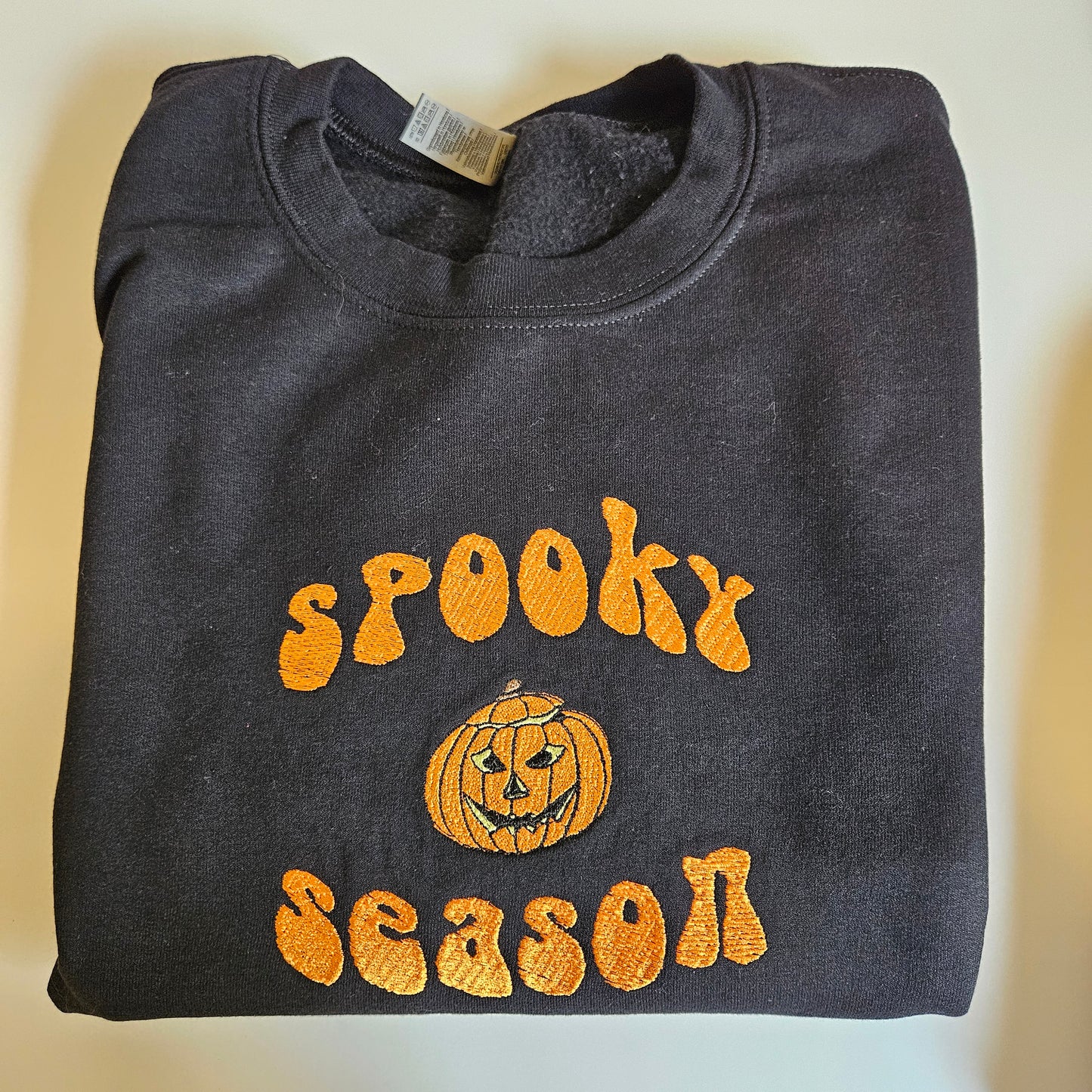 Embroidered Spooky Season Sweatshirt Sweater Gift for Women and Men Cute Comfy Pullover Present Unisex Hoodie Halloween Shirt