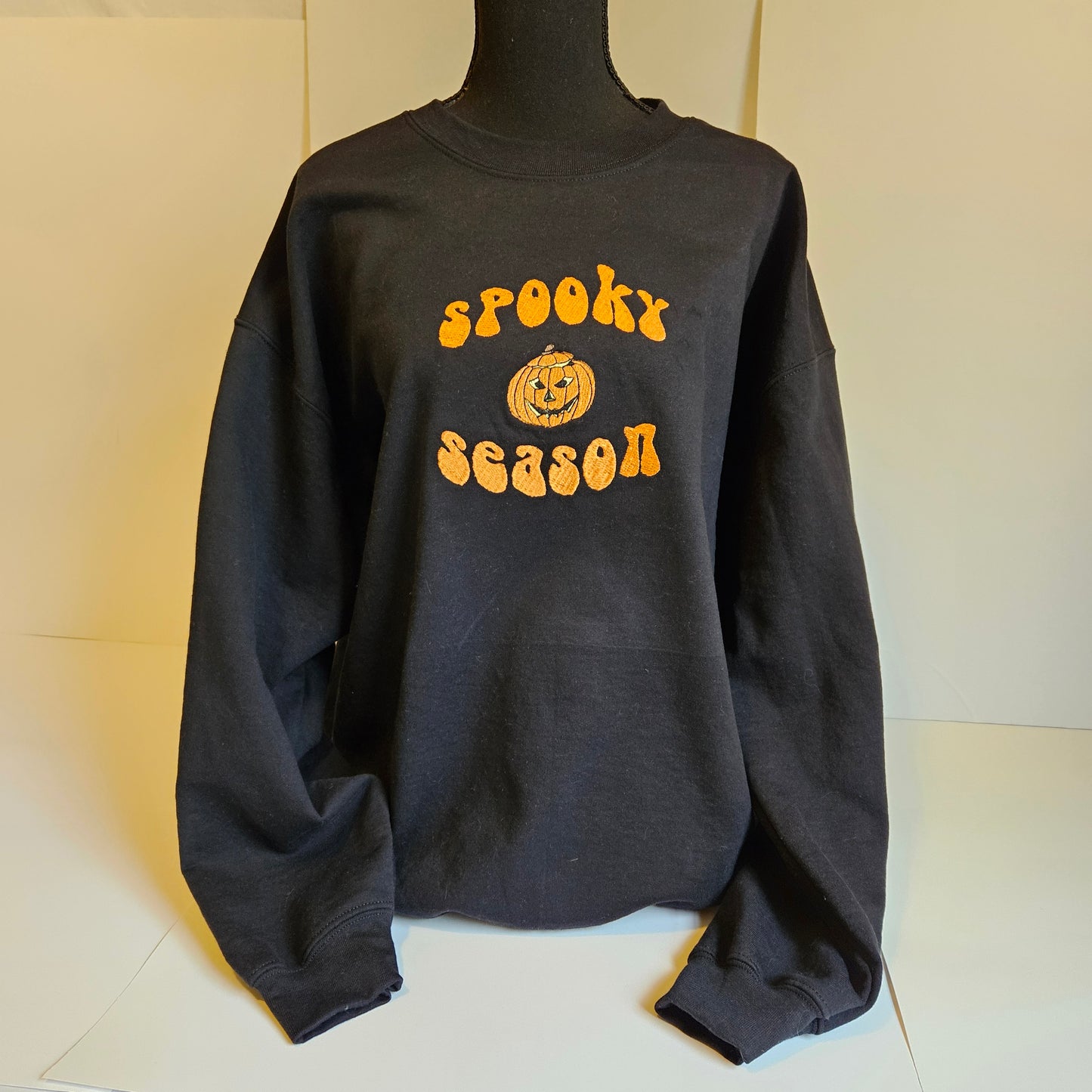 Embroidered Spooky Season Sweatshirt Sweater Gift for Women and Men Cute Comfy Pullover Present Unisex Hoodie Halloween Shirt