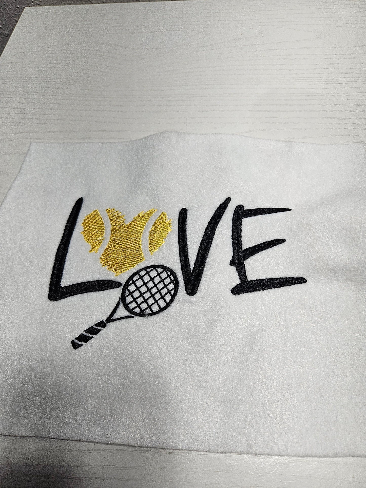 Embroidered Love Tennis Towel Microfiber Gym Cloth Fitness Minded Gift Coach Present Embroidered Custom Workout Towel Unisex Gym Towel