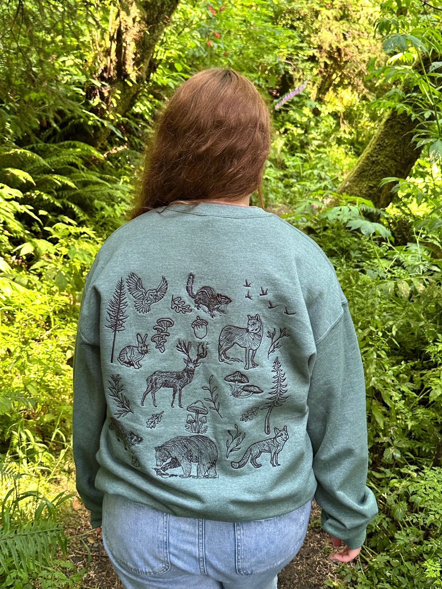 Forest Wildlife Embroidered Sweatshirt