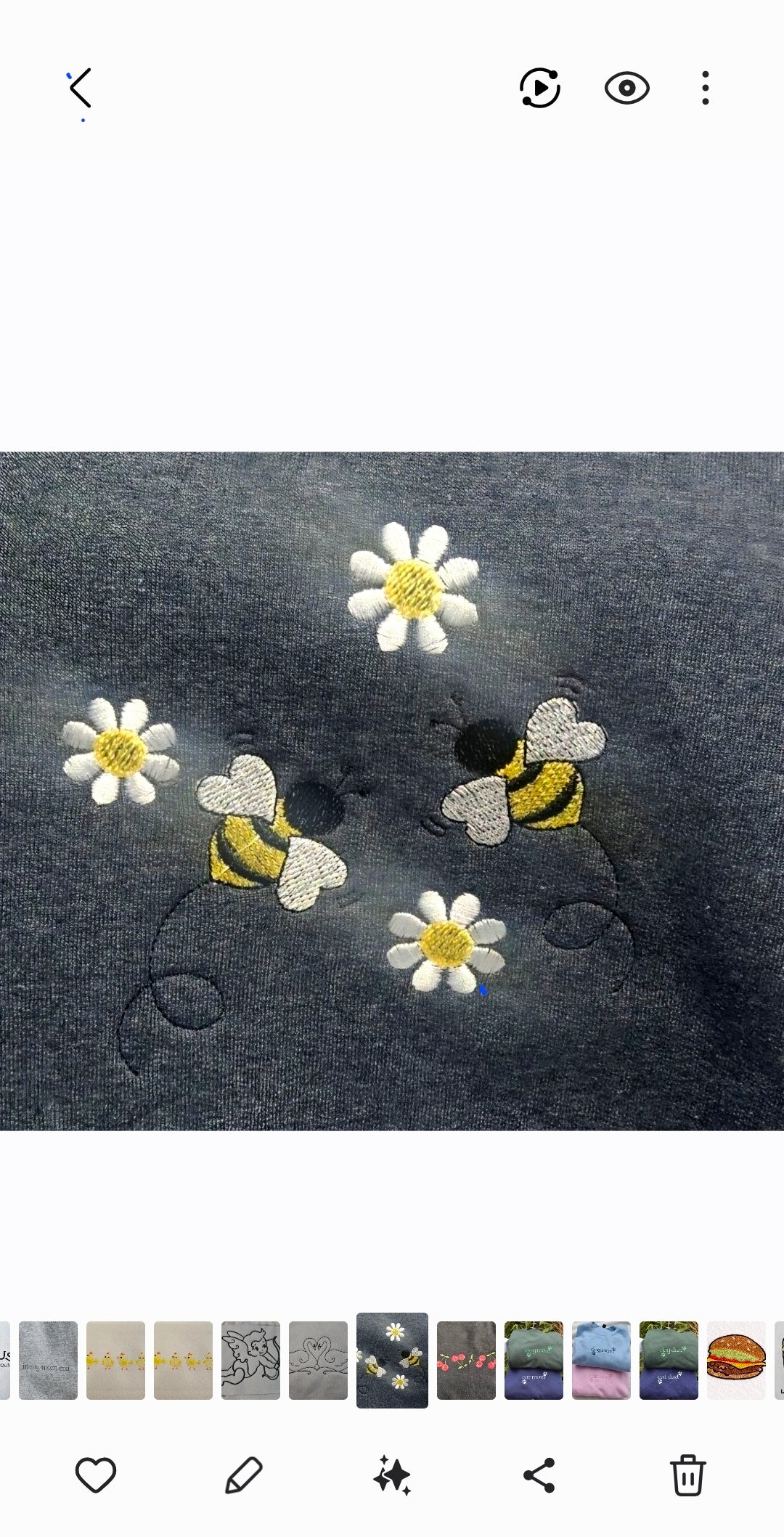 Bee and Daisy Embroidered Comfort Colors T-Shirt