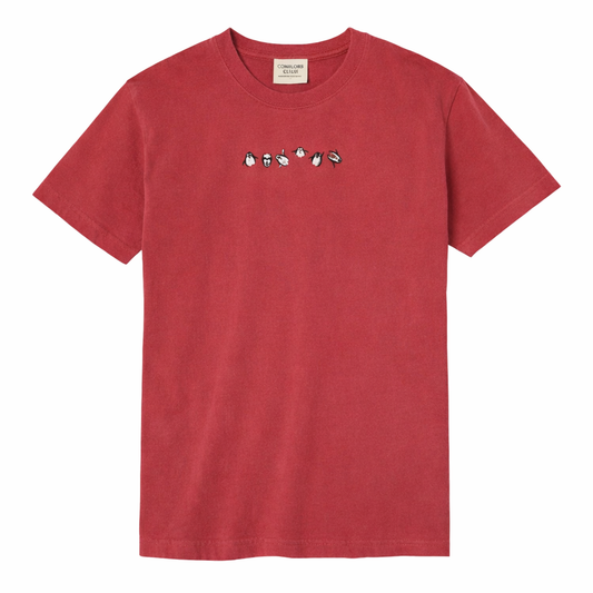Penguins Embroidered Comfort Colors T-Shirt | Minimal Penguin Stitch Tee | 14 Color Options | Made to Order