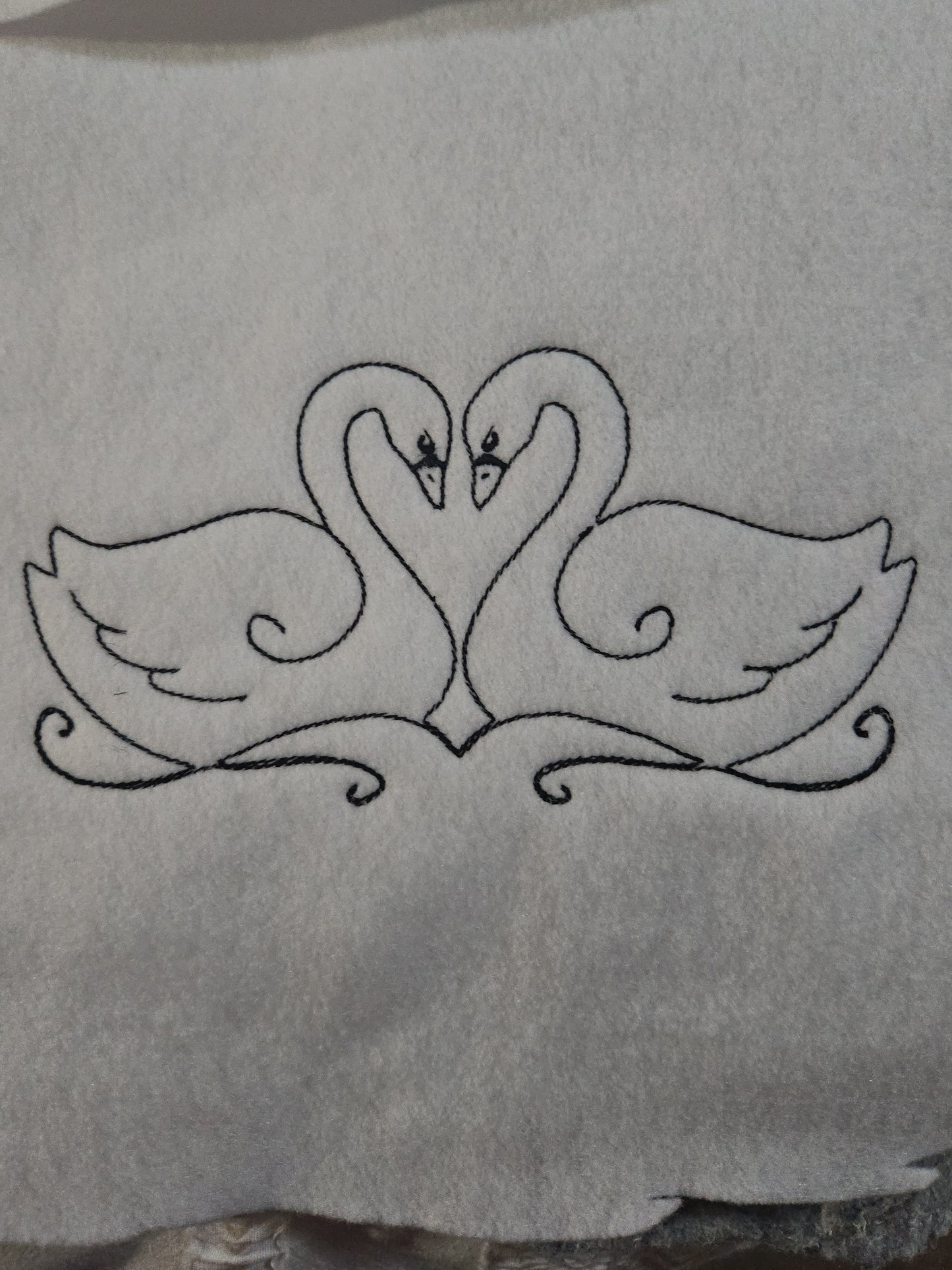 Swan Love Embroidered Crewneck or Hoodie – Minimal Heart Swan Design, Cozy Sweatshirt, 11 Colors, Made to Order