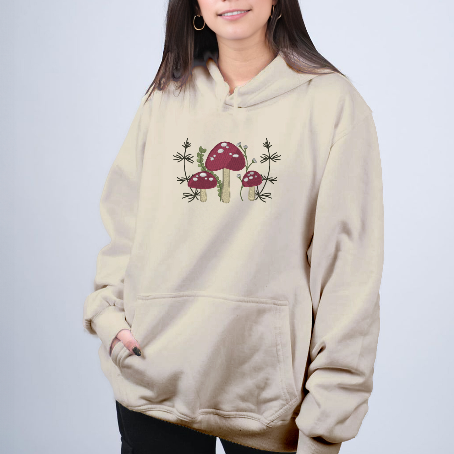 Cottagecore Mushroom Crewneck | Cozy Forest Embroidered Sweatshirt | 11 Colors