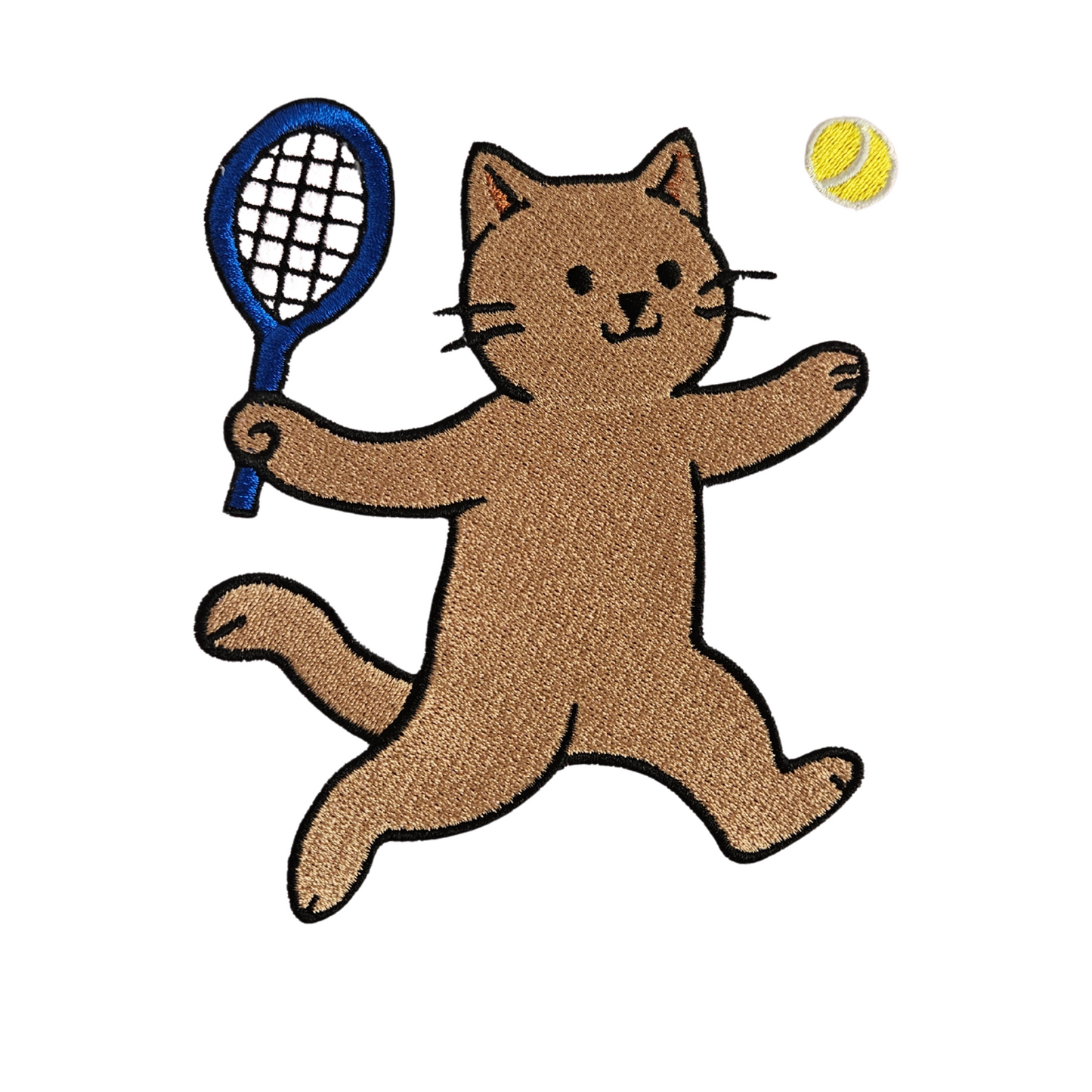 Cat Playing Tennis Embroidered Sweatshirt | Cute Cat Hoodie or Crewneck | 10 Color Options
