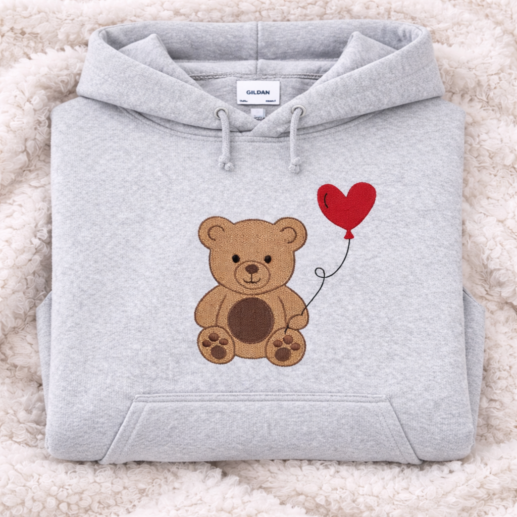 Teddy Bear Embroidered Sweatshirt