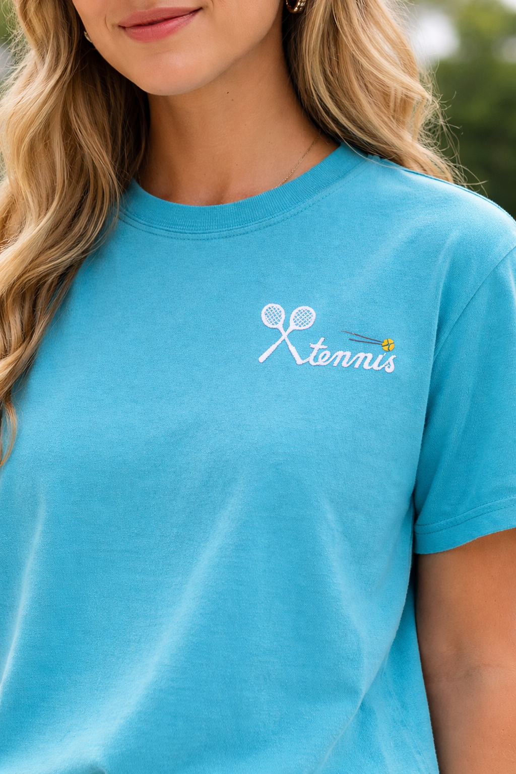 Embroidered Tennis Comfort Colors T-Shirt | Minimal Tennis Shirt | 14 Colors Available | Made to Order