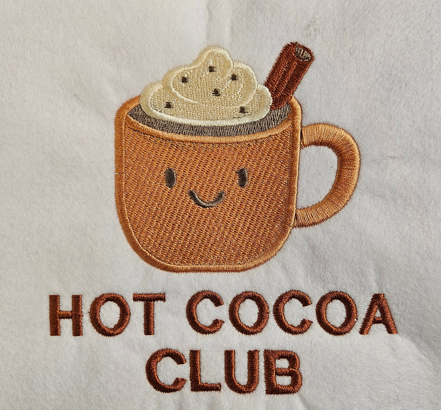 Custom Hot Cocoa Club Embroidered Sweatshirt | Personalized Winter Hoodie or Crewneck | 10 Color Choices | Cozy Hot Chocolate Pullover