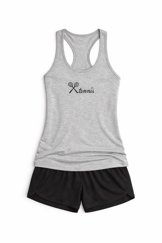 Embroidered Tennis Tank Top Womens Tank Shirt Gift Unisex Comfy Pullover Shirt Teen Present Embroidered Custom Crewneck Tank Top for Mom