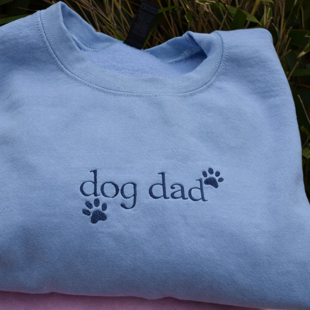 Dog or Cat Mom Dad Embroidered Gildan Crewneck or Hoodie