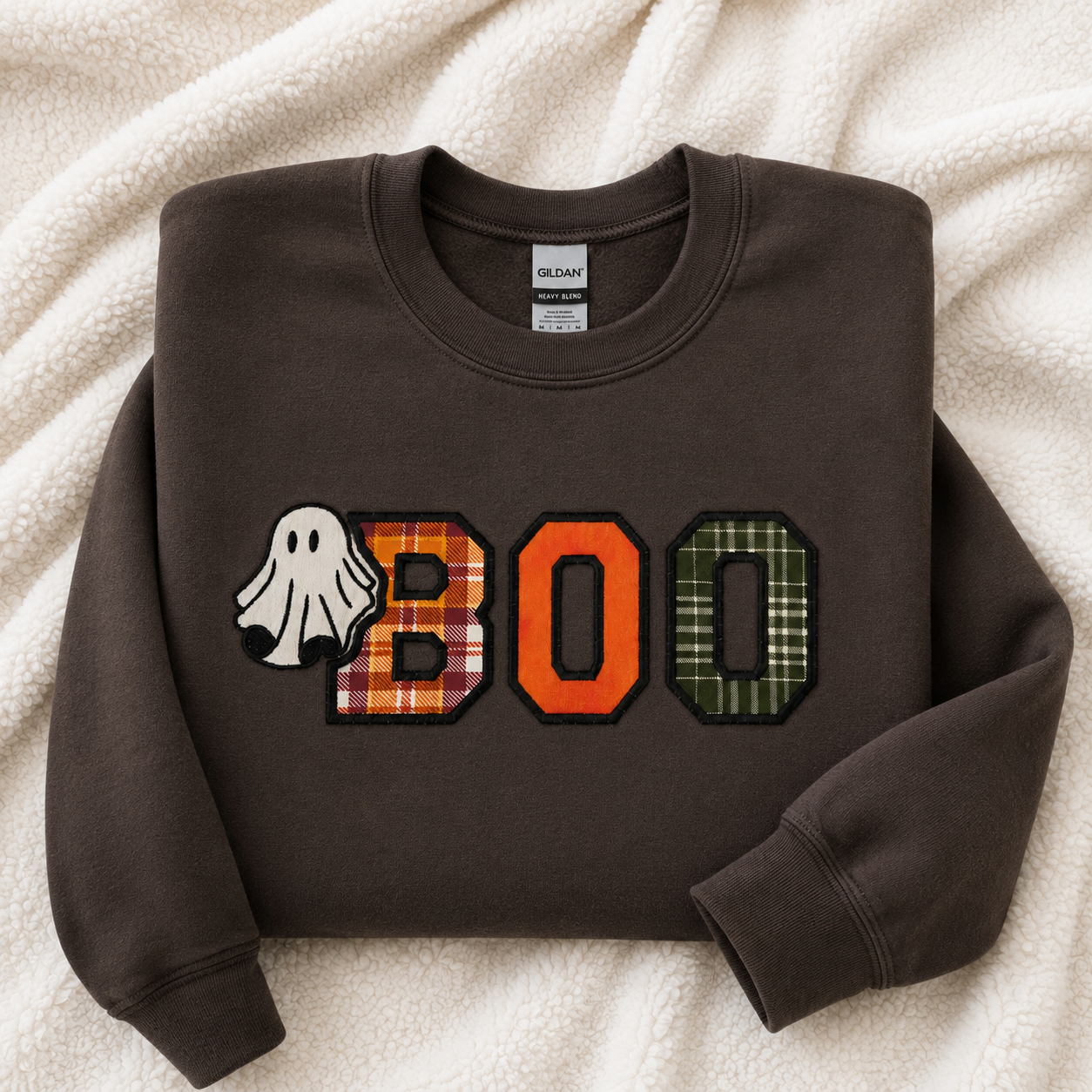 BOO Ghost Applique Halloween Sweatshirt & Hoodie