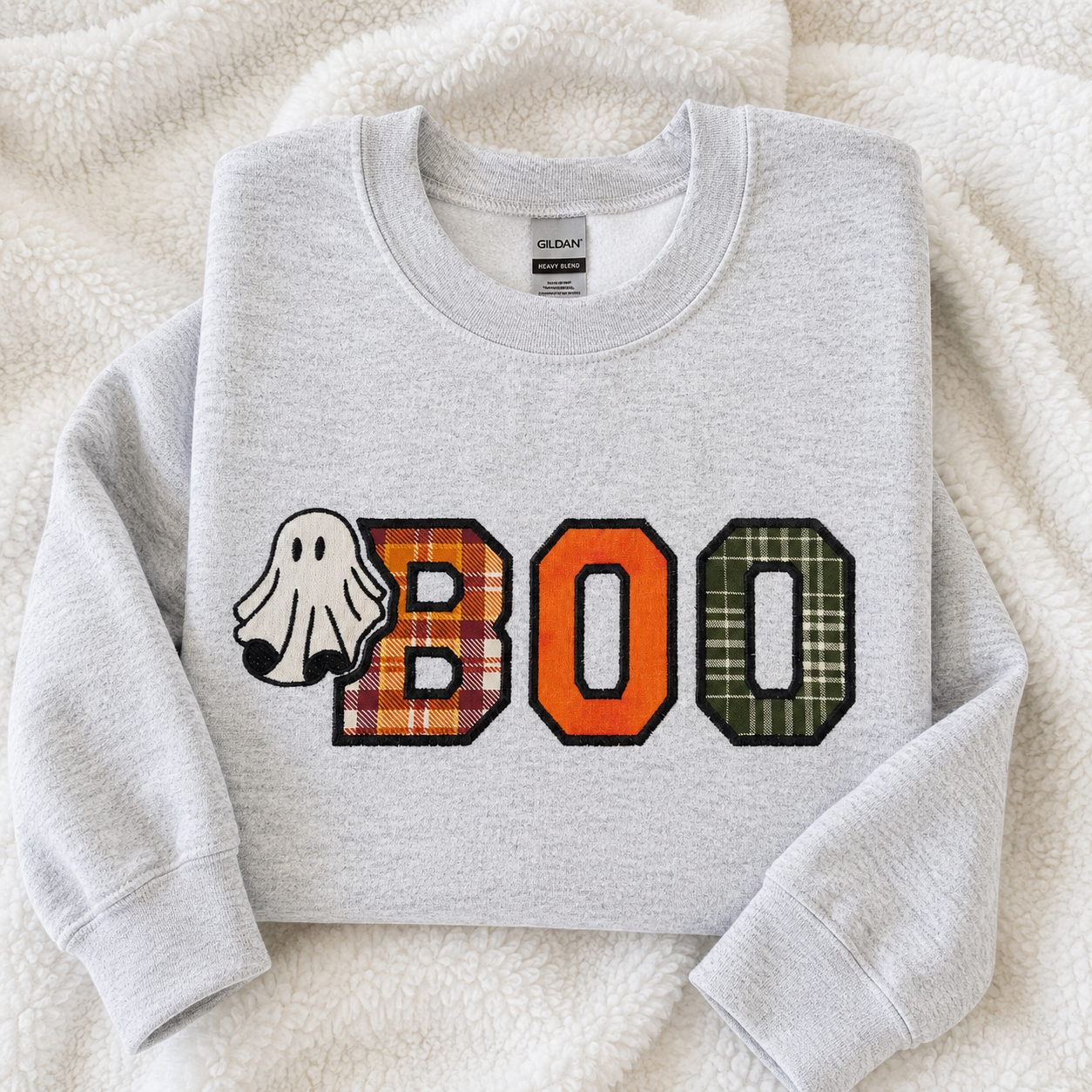 BOO Ghost Applique Halloween Sweatshirt & Hoodie