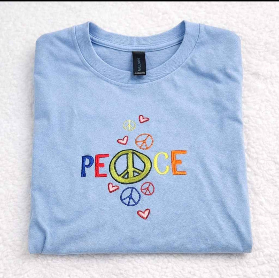 Peace Embroidered T-shirt
