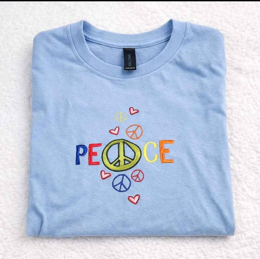 Peace Embroidered T-shirt