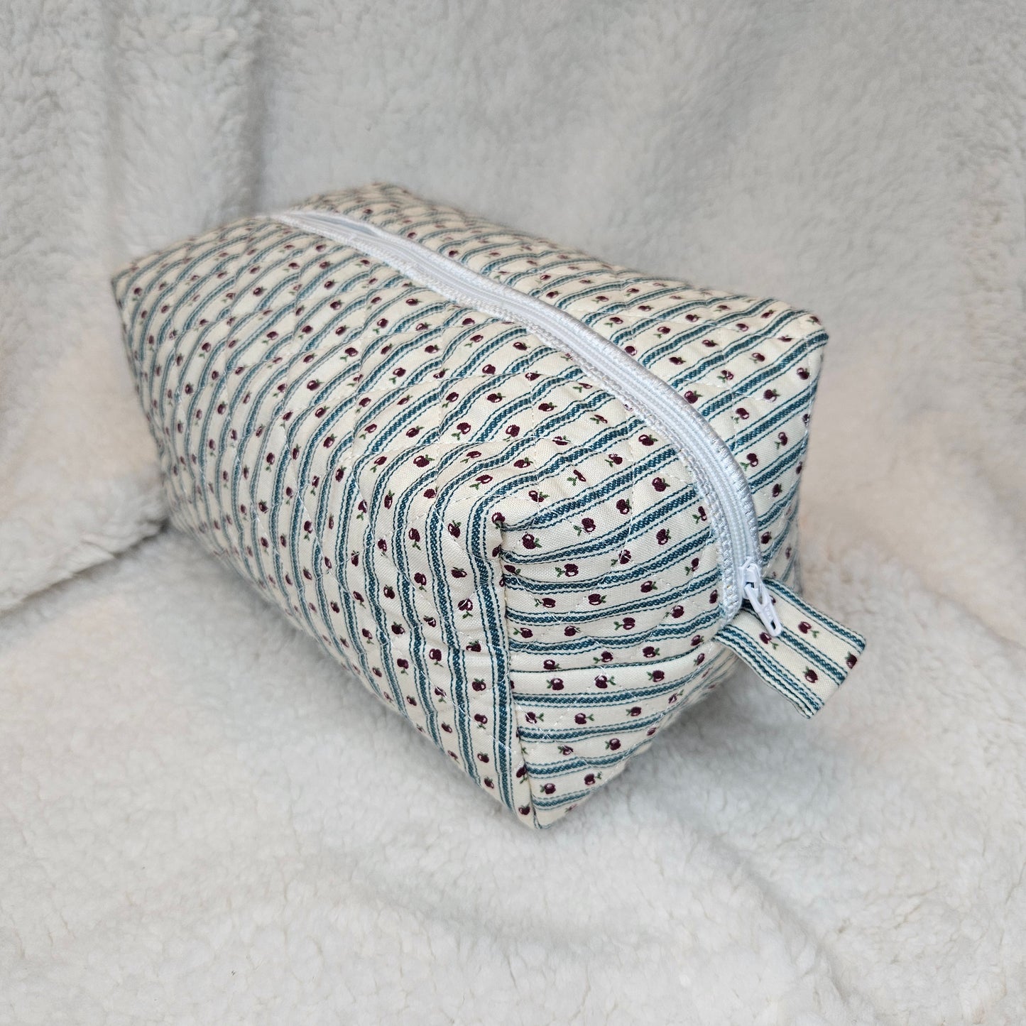 Fabric-wrapped product on a textured surface
