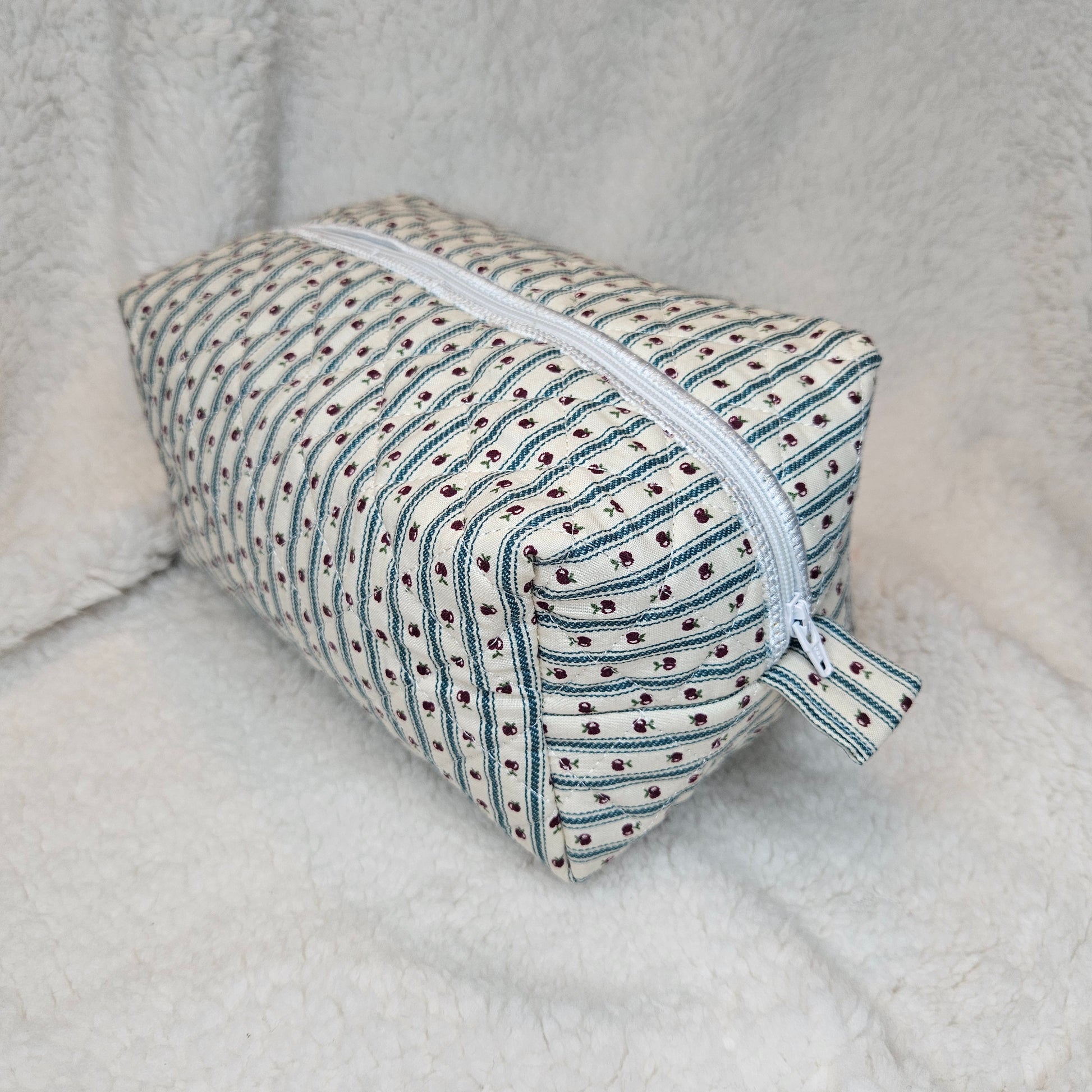 Fabric-wrapped product on a textured surface