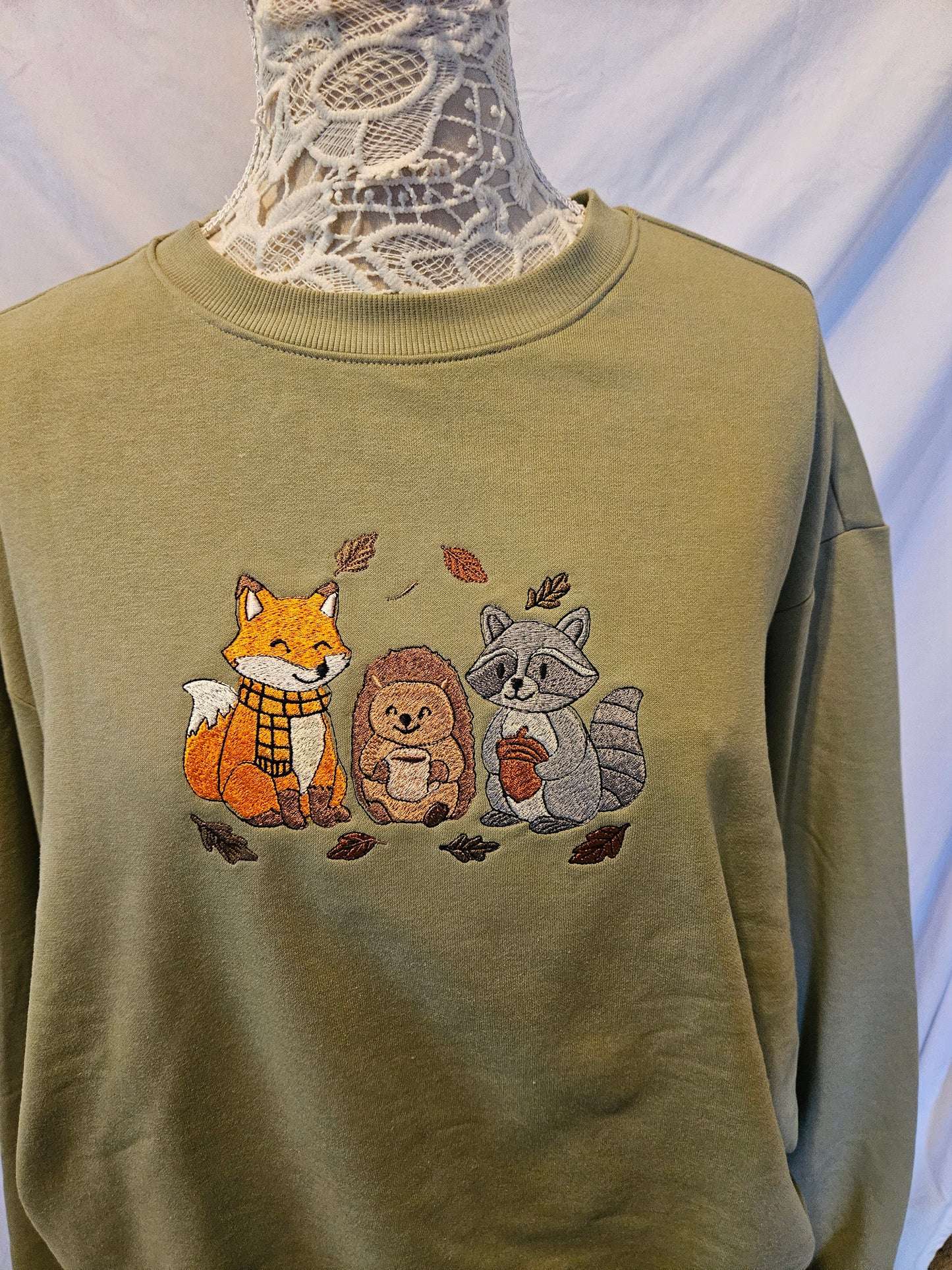 Embroidered Fall Sweatshirt | Woodland Animals Hoodie or Crewneck | Custom Cozy Autumn Embroidery