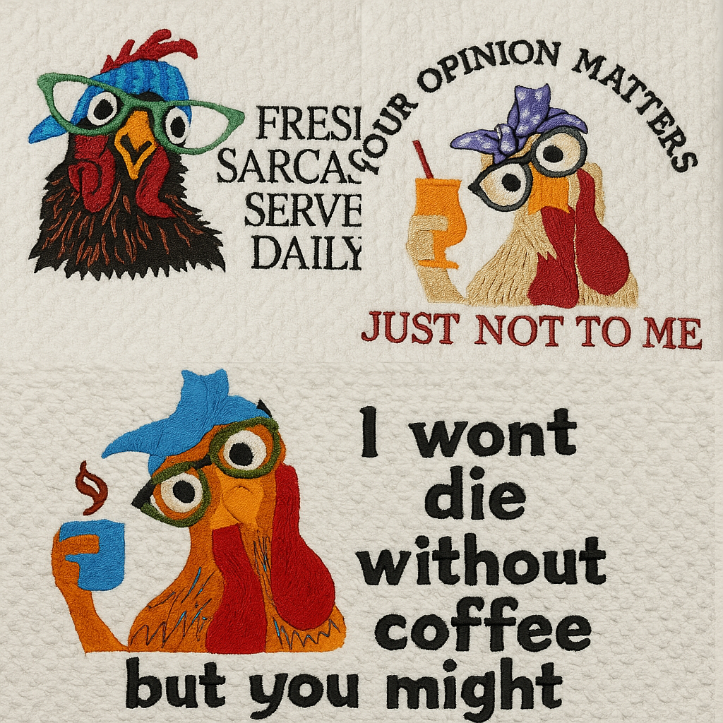 Embroidered Kitchen Towel Humor Chicken Towel Thank You Gift Home Décor Cloth Custom Tea Towel Chicken Kitchen Towels