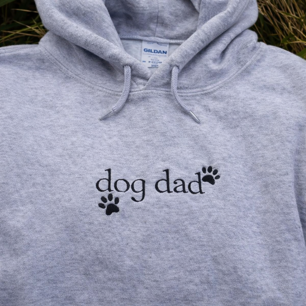 Dog or Cat Mom Dad Embroidered Gildan Crewneck or Hoodie
