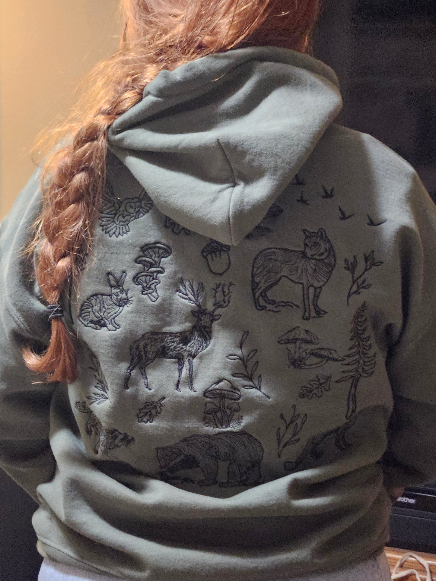 Forest Wildlife Embroidered Sweatshirt