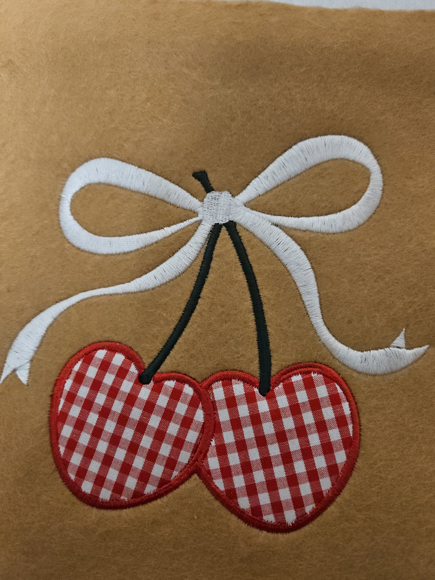 Cherry Bow Appliqué Sweatshirt | Handmade Crewneck or Hoodie | Made to Order