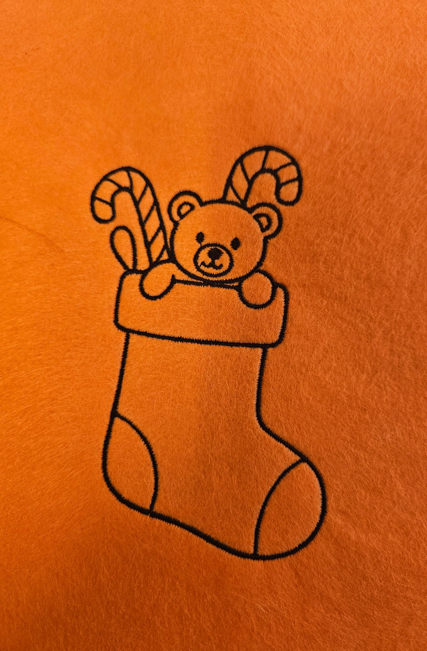 Christmas Stocking Embroidered Sweatshirt | Gildan | Teddy & Candy Canes Design