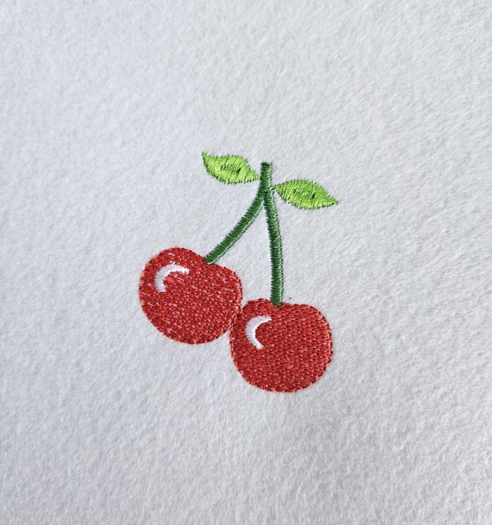 Cherry Embroidered Comfort Colors T-Shirt | Minimal Fruit Tee | 14 Colors | Made to Order