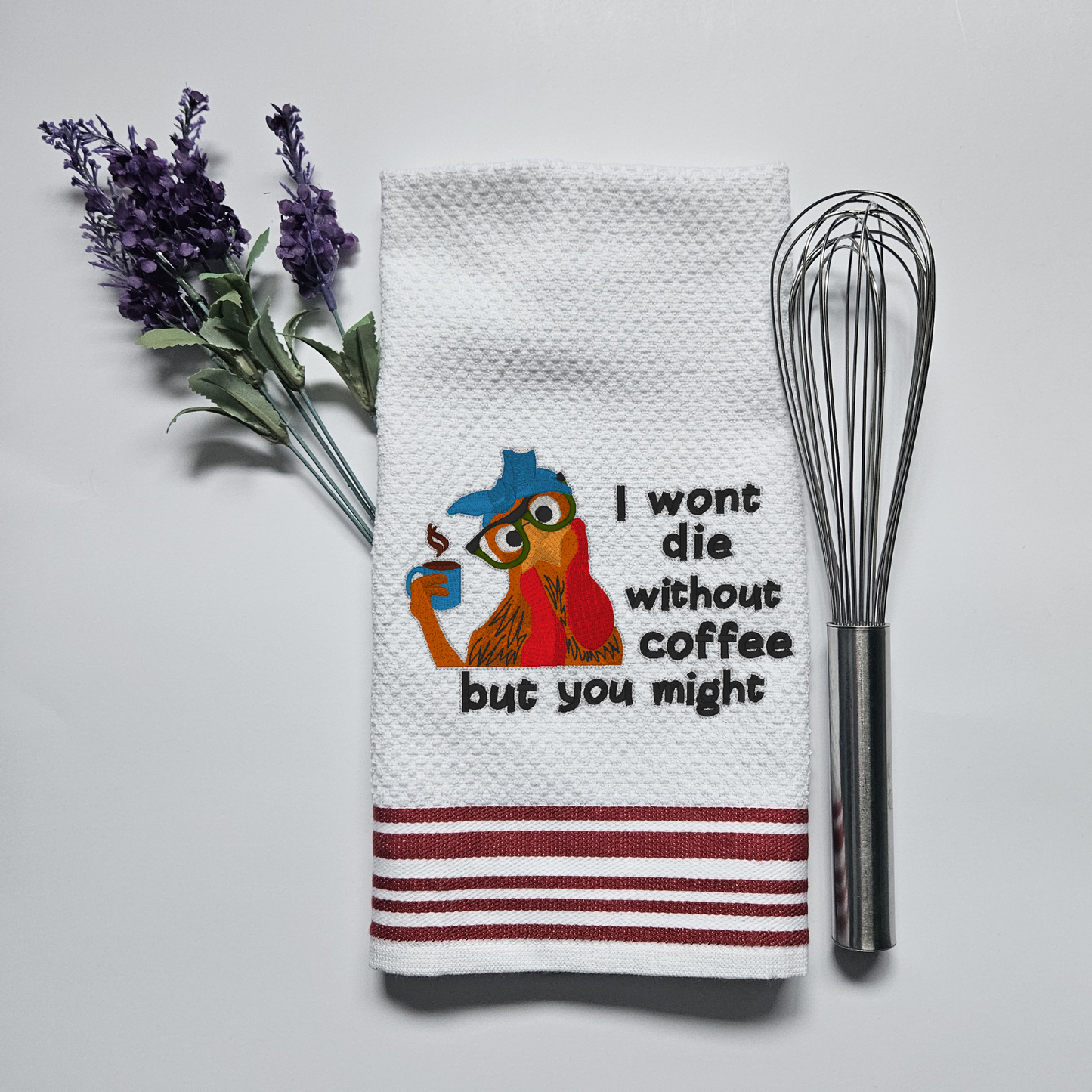 Embroidered Kitchen Towel Humor Chicken Towel Thank You Gift Home Décor Cloth Custom Tea Towel Chicken Kitchen Towels