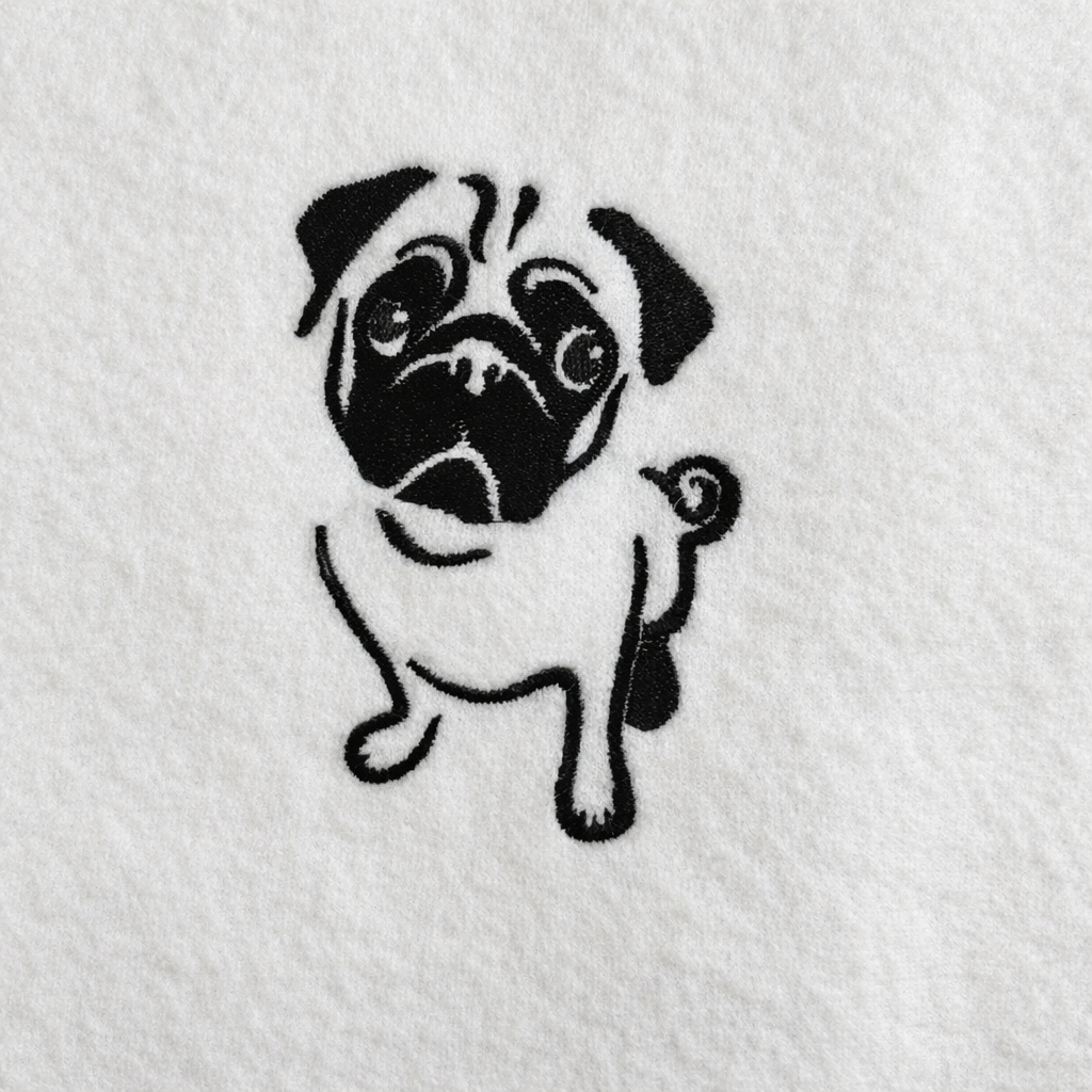 Embroidered Pug Comfort Colors T-Shirt | Cute Dog Design | 14 Colors | Made to Order