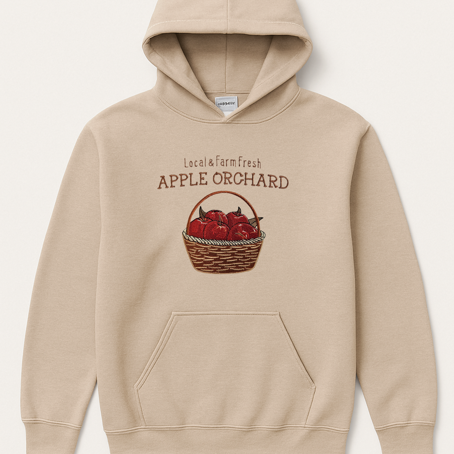 Embroidered Apple Orchard Sweatshirt | Fall Crewneck or Hoodie | Farm Fresh Autumn Basket Embroidery | Made to Order