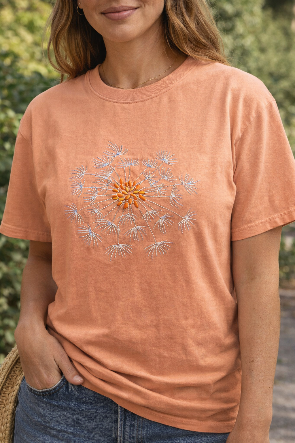 Embroidered Dandelion T-Shirt | Comfort Colors | 14 Color Options | Made to Order