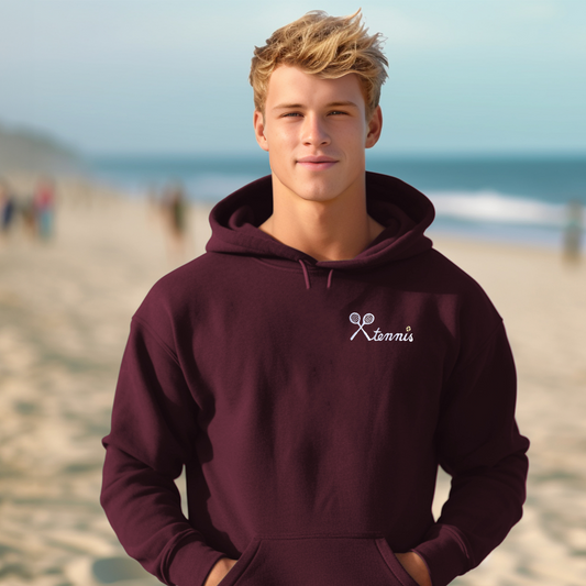 Embroidered Tennis Sweatshirt Sweater Comfy Gift Women's and Men's Pullover Present Unisex Hoodie Embroidered Custom Crewneck Sweatshirt